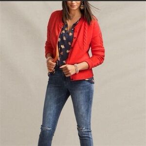 NWT CAbi Cable Cotton Blend Cardigan size S